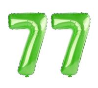 40 Inch Number 77 Balloons for 77th Birthday Party Decorations,0-100 Fruit Green Large No.77 Digital Balloons for Women Men and Grandpa Grandma, Helium Foil Number Balloons for Wedding Anniversary
