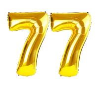 40 Inch Number 77 Balloons for 77th Birthday Party Decorations,0-100 Gold Large No.77 Digital Balloons for Women Men and Grandpa Grandma, Helium Foil Number Balloons for Wedding Anniversary