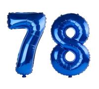 40 Inch Number 78 Balloons for 78th Birthday Party Decorations,0-100 Dark Blue Large No.78 Digital Balloons for Women Men and Grandpa Grandma, Helium Foil Number Balloons for Wedding Anniversary