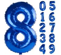40 Inch Number 8 Balloons for 8th Birthday Party Decorations,0-100 Dark Blue Large No.8 Digital Balloons for Girls Boys and Daughter Son, Helium Foil Number Balloons for Wedding Anniversary