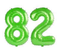 40 Inch Number 82 Balloons for 82nd Birthday Party Decorations,0-100 Fruit Green Large No.82 Digital Balloons for Women Men and Grandpa Grandma, Helium Foil Number Balloons for Wedding Anniversary