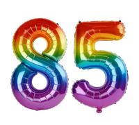 40 Inch Number 85 Balloons for 85th Birthday Party Decorations,0-100 Rainbow Large No.85 Digital Balloons for Women Men and Grandpa Grandma, Helium Foil Number Balloons for Wedding Anniversary