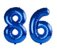 40 Inch Number 86 Balloons for 86th Birthday Party Decorations,0-100 Dark Blue Large No.86 Digital Balloons for Women Men and Grandpa Grandma, Helium Foil Number Balloons for Wedding Anniversary