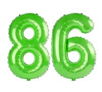 40 Inch Number 86 Balloons for 86th Birthday Party Decorations,0-100 Fruit Green Large No.86 Digital Balloons for Women Men and Grandpa Grandma, Helium Foil Number Balloons for Wedding Anniversary