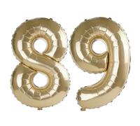 40 Inch Number 89 Balloons for 89th Birthday Party Decorations,0-100 Champagne Gold Large No.89 Digital Balloons for Women Men and Grandpa Grandma, Helium Foil Number Balloons for Wedding Anniversary