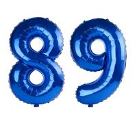 40 Inch Number 89 Balloons for 89th Birthday Party Decorations,0-100 Dark Blue Large No.89 Digital Balloons for Women Men and Grandpa Grandma, Helium Foil Number Balloons for Wedding Anniversary