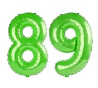 40 Inch Number 89 Balloons for 89th Birthday Party Decorations,0-100 Fruit Green Large No.89 Digital Balloons for Women Men and Grandpa Grandma, Helium Foil Number Balloons for Wedding Anniversary