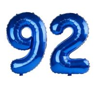 40 Inch Number 92 Balloons for 92nd Birthday Party Decorations,0-100 Dark Blue Large No.92 Digital Balloons for Women Men and Grandpa Grandma, Helium Foil Number Balloons for Wedding Anniversary