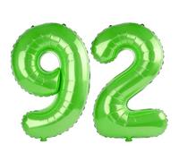 40 Inch Number 92 Balloons for 92nd Birthday Party Decorations,0-100 Fruit Green Large No.92 Digital Balloons for Women Men and Grandpa Grandma, Helium Foil Number Balloons for Wedding Anniversary