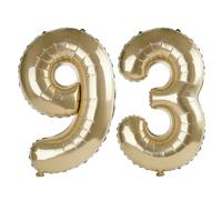 40 Inch Number 93 Balloons for 93rd Birthday Party Decorations,0-100 Champagne Gold Large No.93 Digital Balloons for Women Men and Grandpa Grandma, Helium Foil Number Balloons for Wedding Anniversary