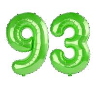 40 Inch Number 93 Balloons for 93rd Birthday Party Decorations,0-100 Fruit Green Large No.93 Digital Balloons for Women Men and Grandpa Grandma, Helium Foil Number Balloons for Wedding Anniversary