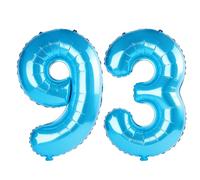 40 Inch Number 93 Balloons for 93rd Birthday Party Decorations,0-100 Jewelry Blue Large No.93 Digital Balloons for Women Men and Grandpa Grandma, Helium Foil Number Balloons for Wedding Anniversary