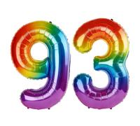 40 Inch Number 93 Balloons for 93rd Birthday Party Decorations,0-100 Rainbow Large No.93 Digital Balloons for Women Men and Grandpa Grandma, Helium Foil Number Balloons for Wedding Anniversary