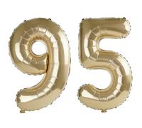 40 Inch Number 95 Balloons for 95th Birthday Party Decorations,0-100 Champagne Gold Large No.95 Digital Balloons for Women Men and Grandpa Grandma, Helium Foil Number Balloons for Wedding Anniversary