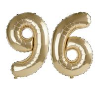 40 Inch Number 96 Balloons for 96th Birthday Party Decorations,0-100 Champagne Gold Large No.96 Digital Balloons for Women Men and Grandpa Grandma, Helium Foil Number Balloons for Wedding Anniversary