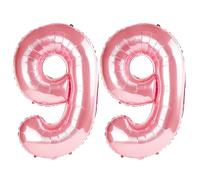 40 Inch Number 99 Balloons for 99th Birthday Party Decorations,0-100 Jewelry Pink Large No.99 Digital Balloons for Women Men and Grandpa Grandma, Helium Foil Number Balloons for Wedding Anniversary