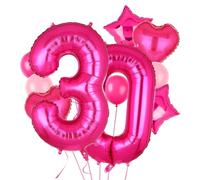 40 Inch Number Balloons Hot Pink 30 Large Number Balloon Anniversary Event Celebration Bachelorette Cowgirl Let's Go Girls Pink Themed 30st Birthday Party Decor Supplies 10 Pcs