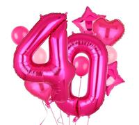 40 Inch Number Balloons Hot Pink 40 Large Number Balloon Anniversary Event Celebration Bachelorette Cowgirl Let's Go Girls Pink Themed 40st Birthday Party Decor Supplies 10 Pcs