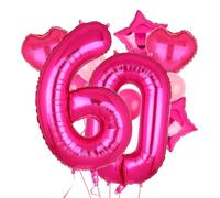 40 Inch Number Balloons Hot Pink 60 Large Number Balloon Anniversary Event Celebration Bachelorette Cowgirl Let's Go Girls Pink Themed 60st Birthday Party Decor Supplies 10 Pcs