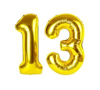 40 Inch Number Balloons, Large Gold Number 13 Balloon Party Decorations for 1 3 31 Birthday Memorial Day, Foil Balloon for Outdoor & Indoor Wedding Supplies
