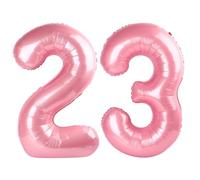 40 Inch Numbers 23 Balloon, Big Foil 23th Birthday Balloons Decorations for Women, Pastel Pink Number Balloon for 2 3 23 32 Wedding Memorial Day's Graduation Supplies