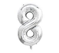 40 Inch Numbers Balloon,1pc Large Gold Silver Numbers Foil Balloon, 40 Inch Lavender Purple Helium number Balloons for Kids, Boys, Girls, 6th Birthday Party Decoration (Silver, 8)