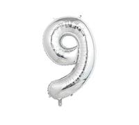 40 Inch Numbers Balloon,1pc Large Gold Silver Numbers Foil Balloon, 40 Inch Lavender Purple Helium number Balloons for Kids, Boys, Girls, 6th Birthday Party Decoration (Silver, 9)