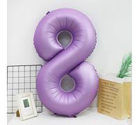 40 Inch Numbers Balloon,1pc Large Gold Silver Numbers Foil Balloon, 40 Inch Lavender Purple Helium number Balloons for Kids, Boys, Girls, 6th Birthday Party Decoration (Lavender Purple, 8)