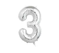 40 Inch Numbers Balloon,1pc Large Gold Silver Numbers Foil Balloon, 40 Inch Lavender Purple Helium number Balloons for Kids, Boys, Girls, 6th Birthday Party Decoration (Silver, 3)