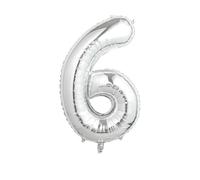 40 Inch Numbers Balloon,1pc Large Gold Silver Numbers Foil Balloon, 40 Inch Lavender Purple Helium number Balloons for Kids, Boys, Girls, 6th Birthday Party Decoration (Silver, 6)
