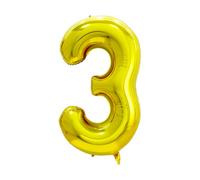 40 Inch Numbers Balloon,1pc Large Gold Silver Numbers Foil Balloon, 40 Inch Lavender Purple Helium number Balloons for Kids, Boys, Girls, 6th Birthday Party Decoration (Gold, 3)