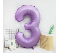 40 Inch Numbers Balloon,1pc Large Gold Silver Numbers Foil Balloon, 40 Inch Lavender Purple Helium number Balloons for Kids, Boys, Girls, 6th Birthday Party Decoration (Lavender Purple, 3)