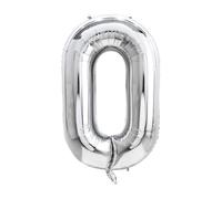 40 Inch Numbers Balloon,1pc Large Gold Silver Numbers Foil Balloon, 40 Inch Lavender Purple Helium Number Balloons For Kids, Boys, Girls, 6th Birthday Party Decoration (Silver, 0)