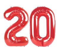 40 Inch Numbers Balloon Red, Large Happy 20th Birthday Decorations for Women, Foil Balloon Number for Wedding Marriage Proposa Big Events Family Reunions Party Supplies