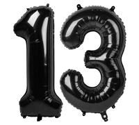 40 Inch Numbers Balloons, Large Black Number 13 Balloon Party Decorations for 1 3 31 Birthday Memorial Day, Foil Balloon for Outdoor & Indoor Wedding Supplies