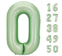 40 Inch Olive Green Balloon Number 0 Balloon,Jumbo Mylar Foil Helium Balloon for 10 20 30 40 50 60 70 80 90 100 2025 Birthday Digital Balloons for Birthday Party,Wedding Anniversary Party Decorations