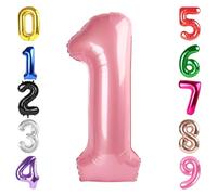 40 Inch Pearlescent Pink Number 1 Balloon, Giant Number 1 Balloons for 11th 12th 21st Birthday Decorations, Party Supplies for Baby Boy Girl, Pearlescent Pink Party Decor