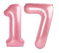 40 Inch Pearlescent Pink Number 17 Balloon Number 17 Balloon 40 Inch,17th Birthday Party Decorations for Boy or Girl Huge Mylar Anniversary Party Supplies