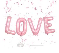 40 Inch Pink LOVE Letter Balloons - Large Pastel Pink Balloons for Girls, Valentines Day Propose Decorations, Bridal Shower, Engagement, Wedding Anniversary Party Supplies