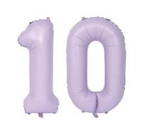 40 Inch Purple Number 10 Balloons Light Purple Balloon purple Matte Number Balloon 10th Birthday Giant Helium Foil Balloons Birthday Wedding Party digital Decorations (Digital 10)