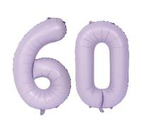 40 Inch Purple Number 60 Balloons Light Purple Balloon purple Matte Balloon 60th Birthday Giant Helium Foil Number Balloons Birthday Wedding Party digital Decorations (Digital 60)