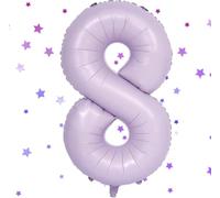 40 Inch Purple Number Balloons Light Purple 8 Balloon Matte purple Birthday Balloons 0-9 Birthday Wedding Party digital Decorations (Number 8)