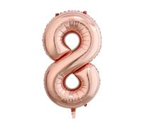 40 Inch Rose Gold Number 8 Balloon, Giant Number Balloons, Birthday Decor