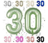 40 Inch Sage Green 30 Number Balloons,Sage Green 3 & 0 Foil Large Balloons,30 Big Digit Number Balloon for Men Womem Boys 30th Birthday Anniversary Decorations Graduation Party Supplies