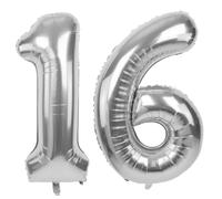 40 Inch Silver Balloons Numbers 16 Silver Balloon 16th Birthday Decoration Foil Balloon Number 16 Giant Number Balloon 16 Party Wedding Anniversary Decorations Birthday Number 16