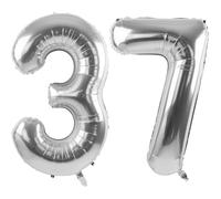 40 Inch Silver Balloons Numbers 37 Silver Balloon 37th Birthday Decoration Foil Balloon Number 37 Giant Number Balloon 37 Party Wedding Anniversary Decorations Birthday Number 37/73