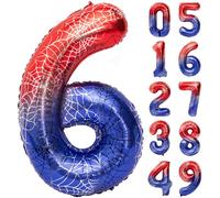 40 Inch Spider Web Number 6 Balloon Giant Spider Theme Helium Foil Balloon For Boys Girls Spider Web Design Theme Birthday Party Wedding Anniversary Baby Shower Decoration Supplies 6