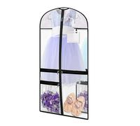 40 Inch Transparent PVC Children's Garment Storage Bags for Dance Competition Costumes, with 4 Medium Clear Zipper Pockets and 1 Large Back Zippered Pocket