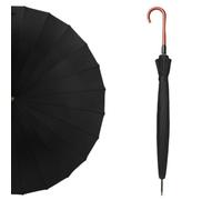 40 Inch Windproof Umbrella Auto Open Umbrella Classic Wooden J Stick Handle With Easy Grip,24 Ribs Classic Golf Rain Umbrellas Auto Open for Men and Women Travel black