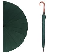 40 Inch Windproof Umbrella Auto Open Umbrella Classic Wooden J Stick Handle With Easy Grip,24 Ribs Classic Golf Rain Umbrellas Auto Open for Men and Women Travel green
